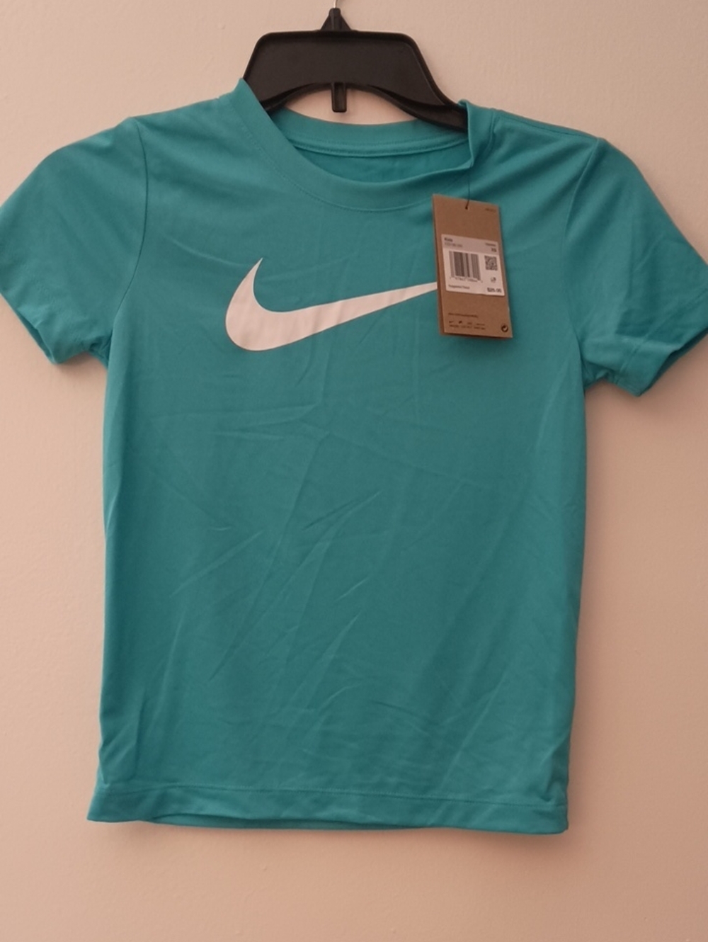Nike Kids Teal Athletic Tee with White Swoosh
